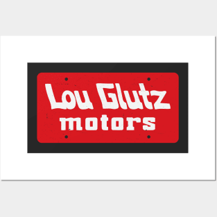 Lou Glutz Motors - Vacation vintage license plate logo Posters and Art
